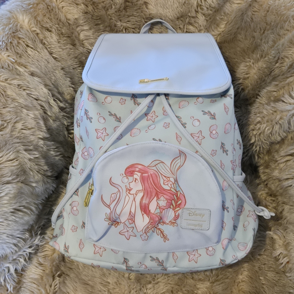 Disney Loungefly Hot Topic Little Mermaid Large Full Size Sea Slouch Backpack